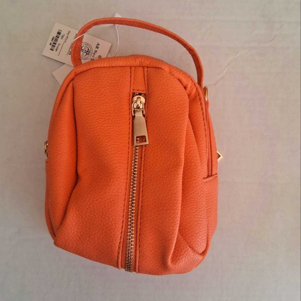 A R New York Orange Vegan crossbody/mini backpack